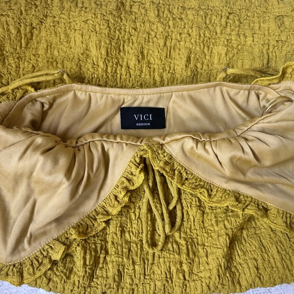 VICI “Kieran” textured mini dress – chartreuse, sleeveless, size M - Picture 5 of 7